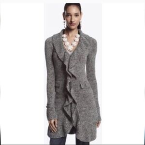 White House Black Market Cardigan With Ruffle Closure